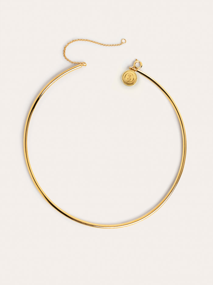 Choker Line Chain Acero Baño Oro