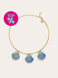 Choker Shelly Blue Acero Baño Oro