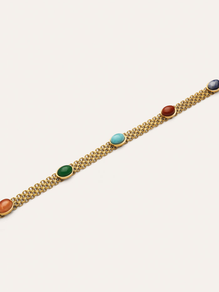 Choker Tape Stones Acero Baño Oro