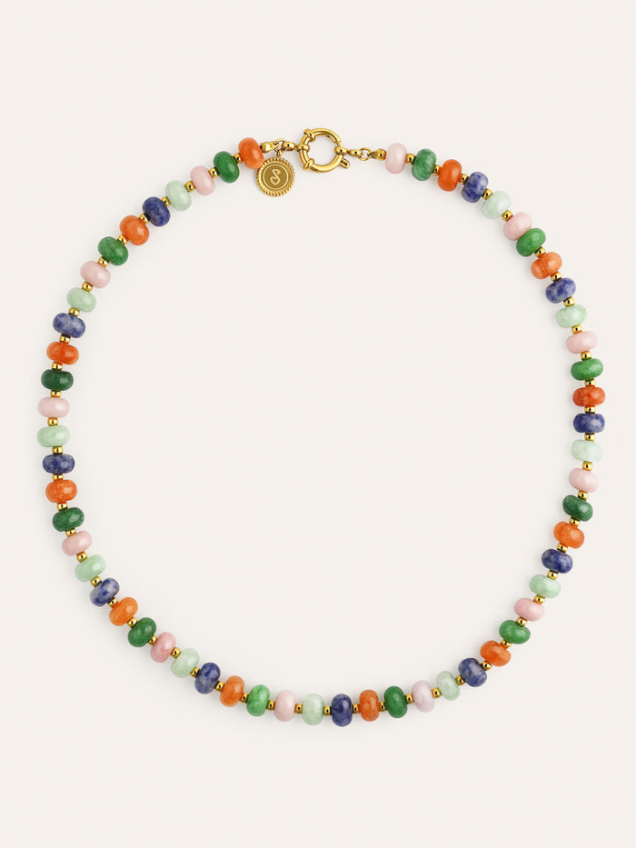 Collar Alpine Stones Acero Baño Oro