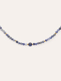 Collar Amulet Cianita Acero Baño Oro