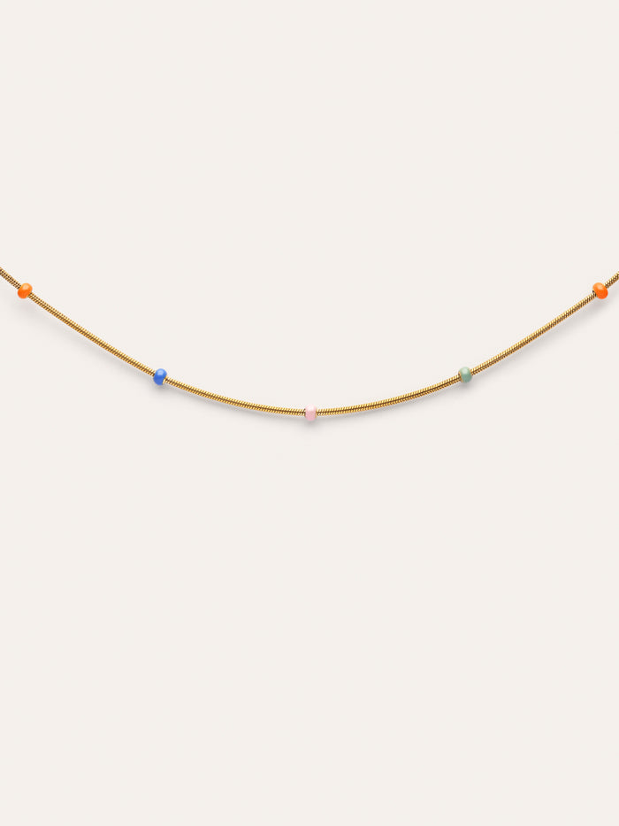 Collar Carla Enamel Acero Baño Oro