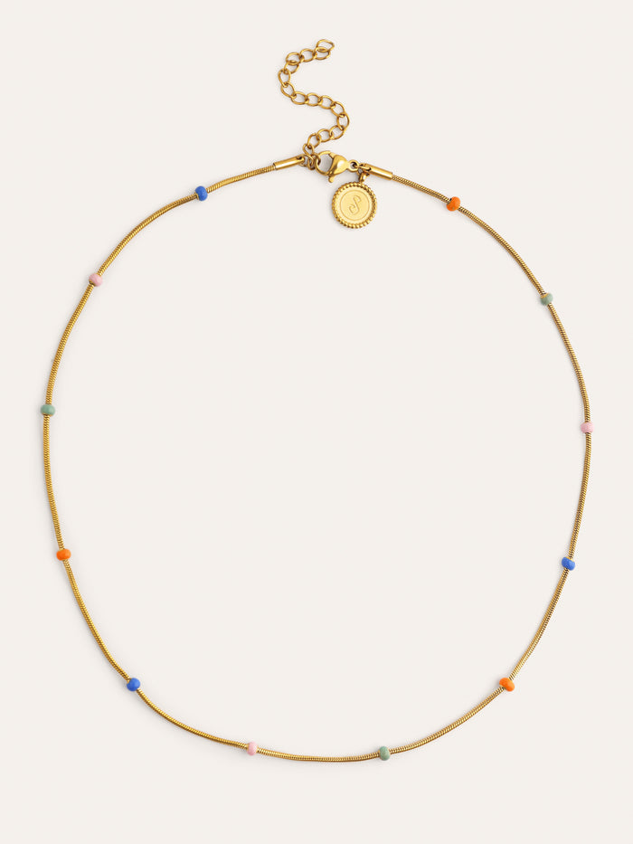 Collar Carla Enamel Acero Baño Oro