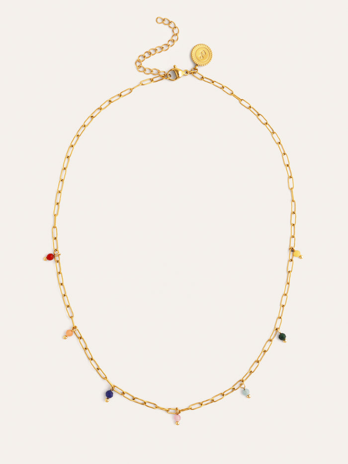 Collar Chic Dancing Stones Acero Baño Oro