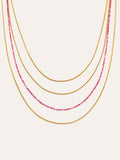 Collar Cleopatra Pink Acero Baño Oro