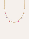 Collar Color Bits Acero Baño Oro