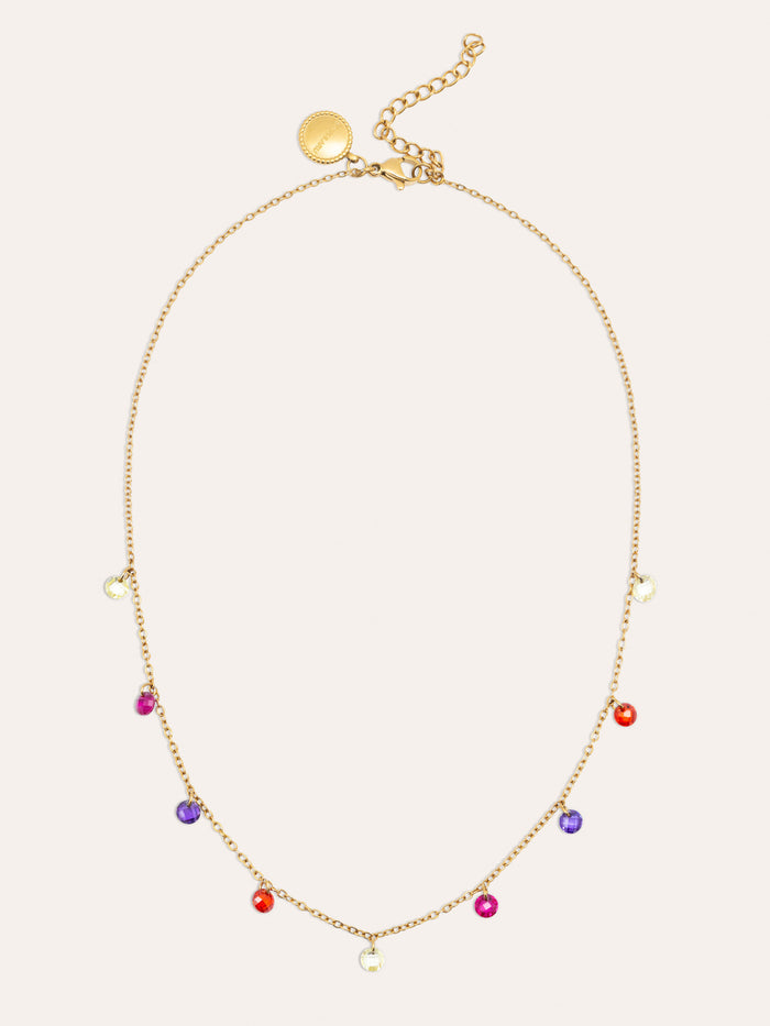Collar Color Bits Acero Baño Oro