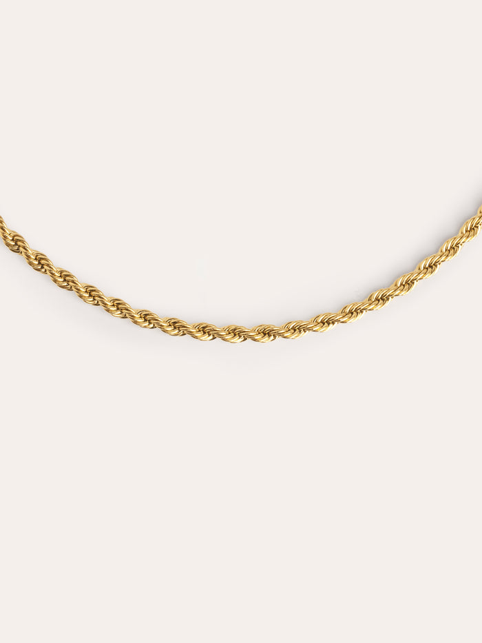 Collar Cord Acero Baño Oro