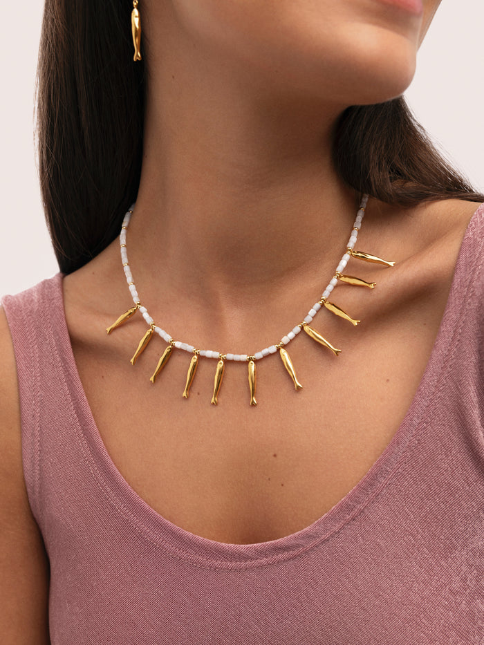 Collar Costa Acero Baño Oro