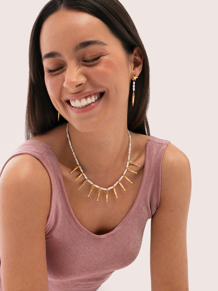 Collar Costa Acero Baño Oro