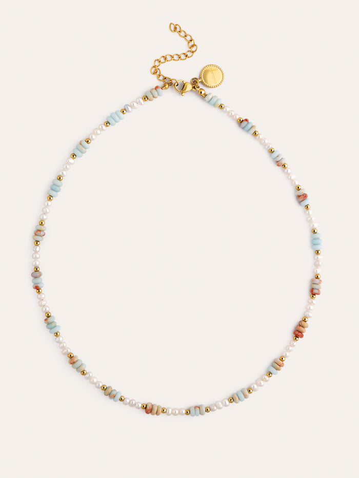 Collar Daylight Perlas Acero Baño Oro