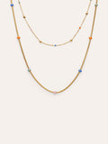 Collar Doble Carla Enamel Acero Baño Oro