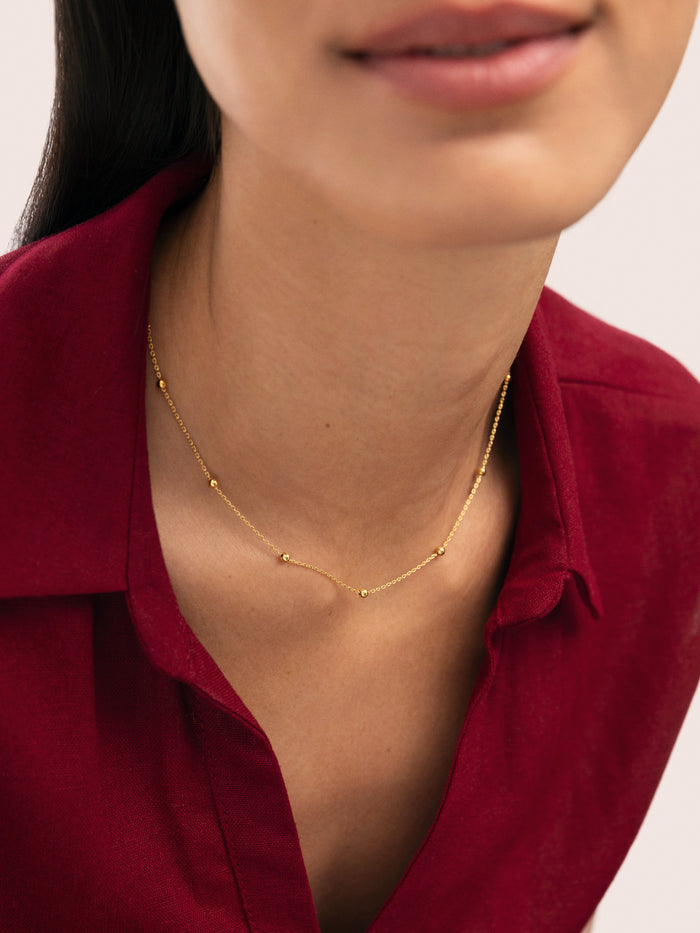 Collar Dots L Acero Baño Oro
