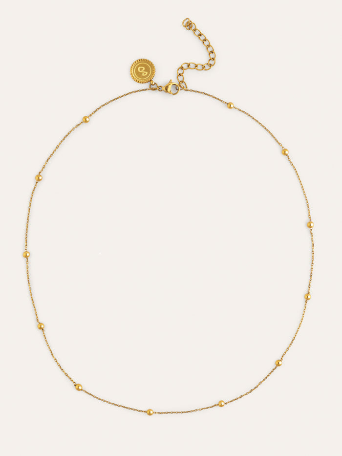 Collar Dots L Acero Baño Oro