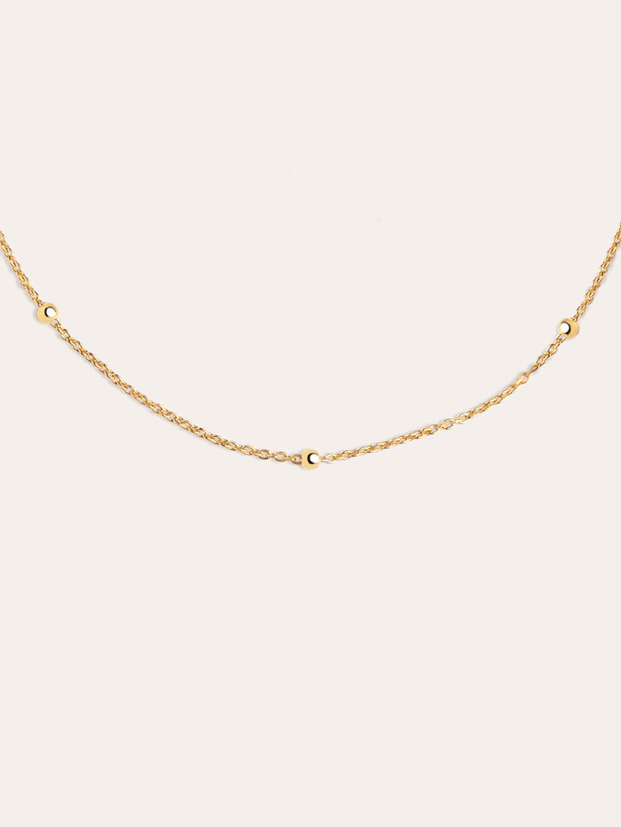Collar Dots Plata Baño Oro