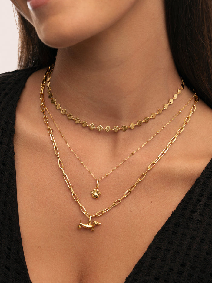 Collar Dots Plata Baño Oro