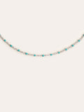Collar Dots Turquoise Enamel Plata