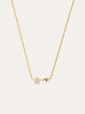 Collar Duo Stars Plata Baño Oro