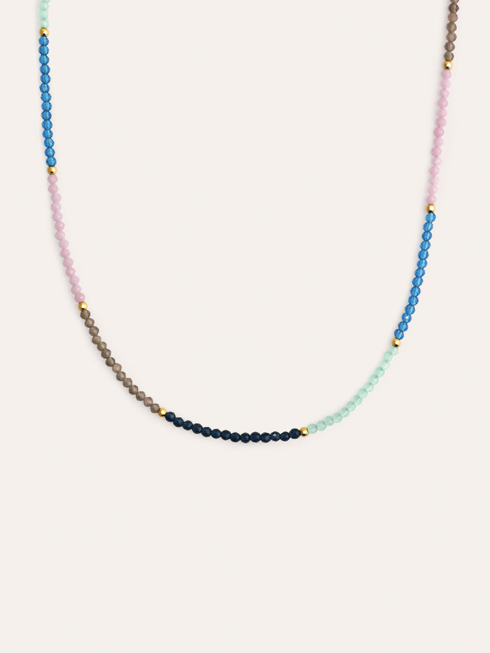 Collar Dye Dots Bruma Acero Baño Oro