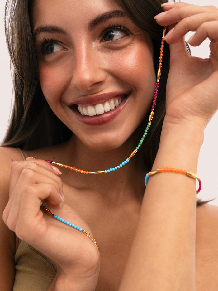 Collar Dye Peces Acero Baño Oro