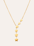Collar Estela Y Acero Baño Oro