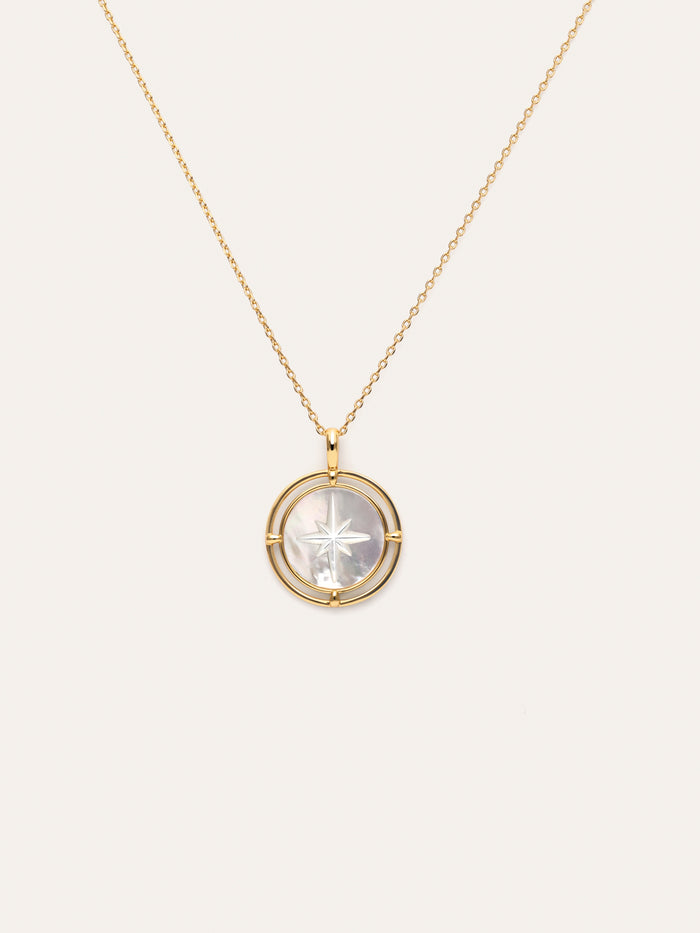 Collar Estrella Polar Nácar Baño Oro