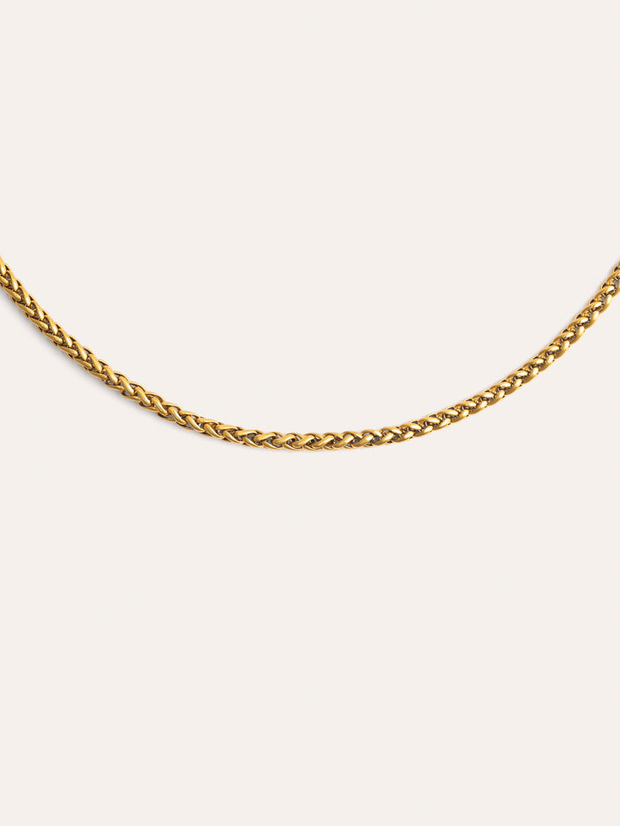 Collar Fine Disco Acero Baño Oro