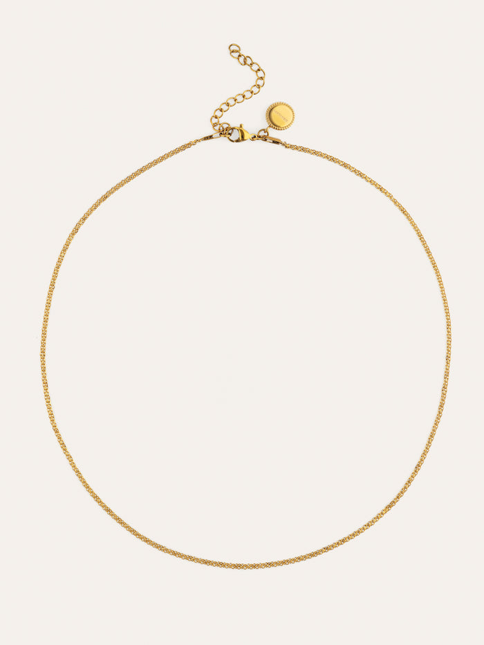 Collar Fine Tape Acero Baño Oro