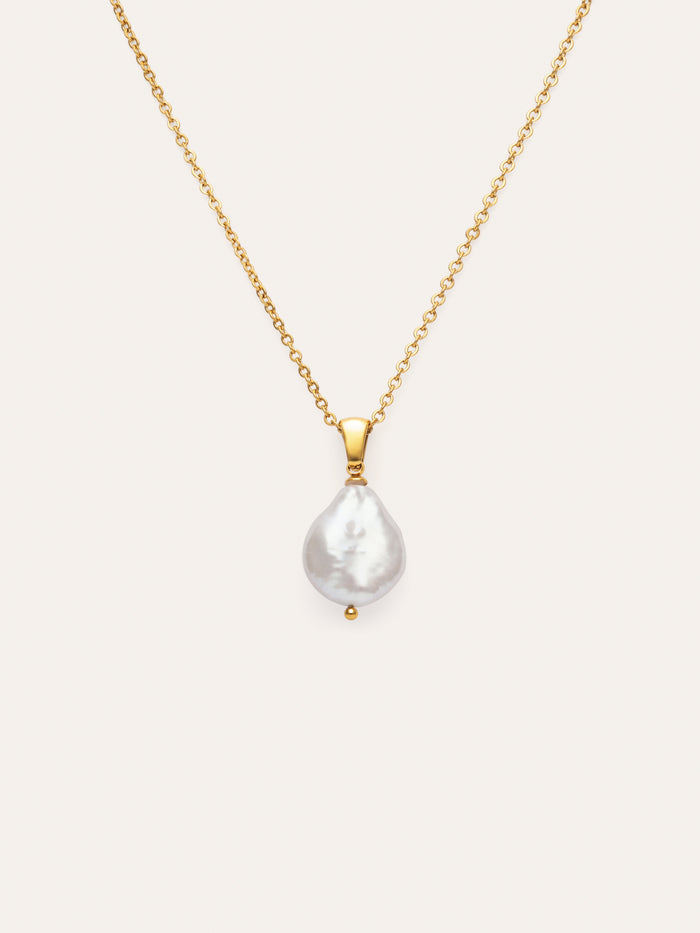 Collar Gala Perla Acero Baño Oro