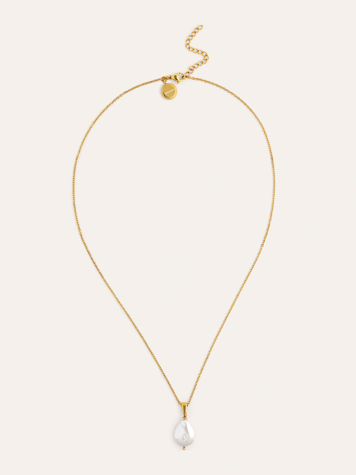 Collar Gala Perla Acero Baño Oro