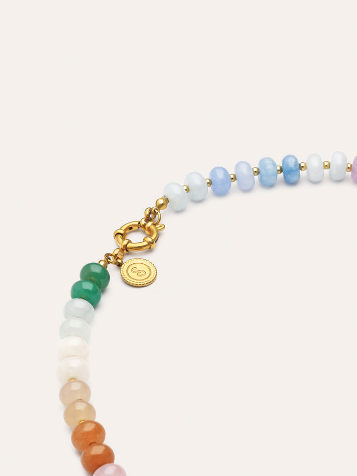 Collar Gummy Stones Acero Baño Oro