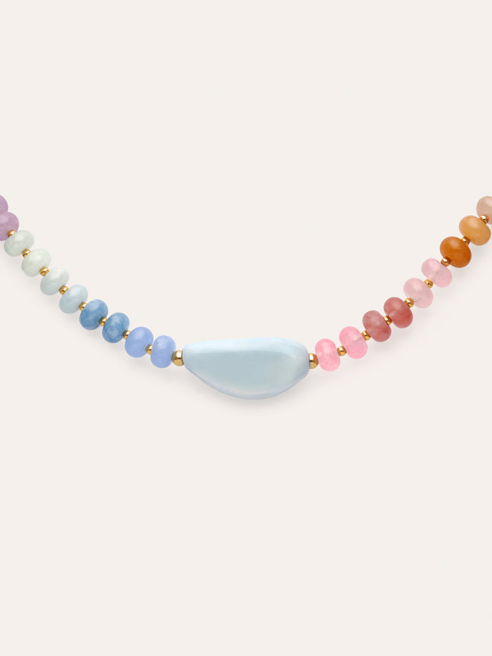 Collar Gummy Stones Acero Baño Oro