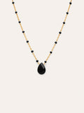 Collar Hydra Negro Acero Baño Oro