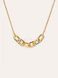 Collar Link Rainbow Enamel Baño Oro