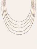 Collar Long Crystals Cleopatra Acero Baño Oro