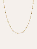 Collar Long Dots Acero Baño Oro
