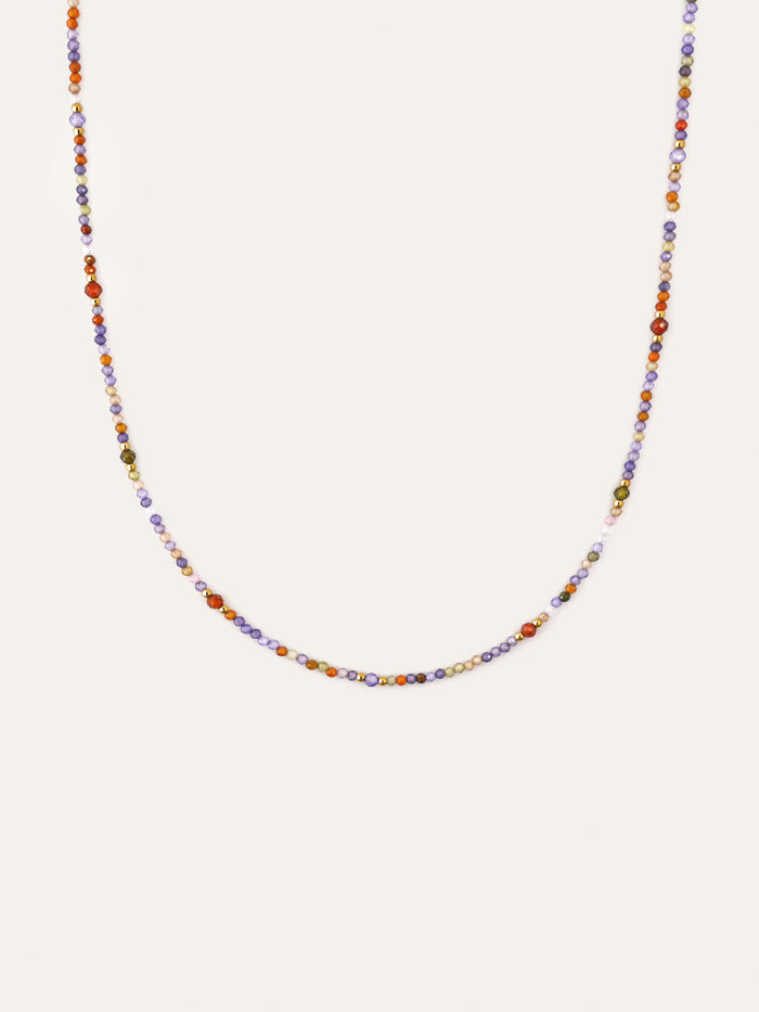 Collar Long Full Crystal Summer Acero Baño Oro