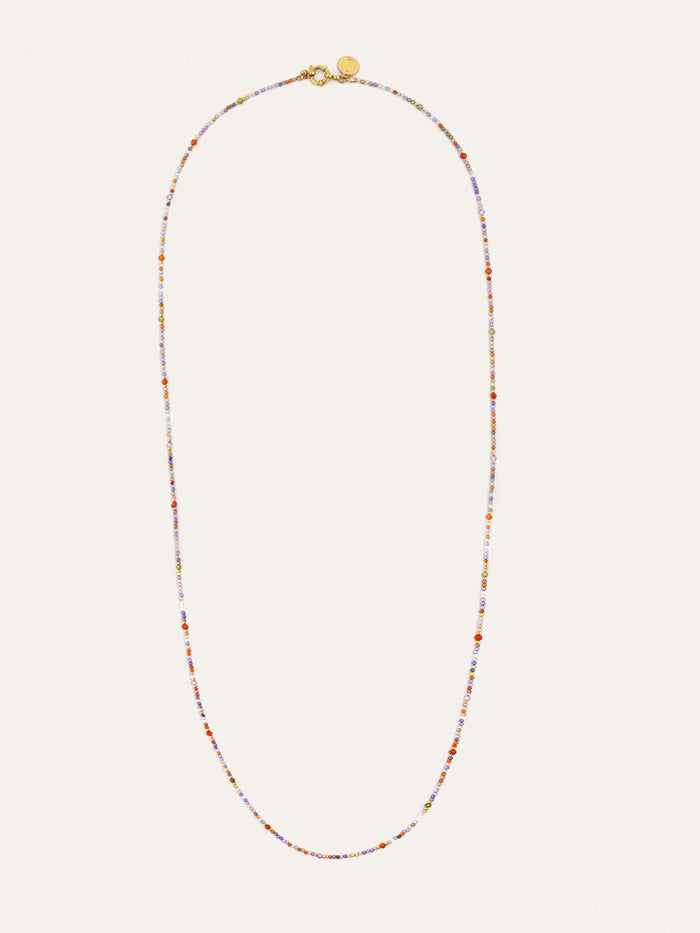 Collar Long Full Crystal Summer Acero Baño Oro