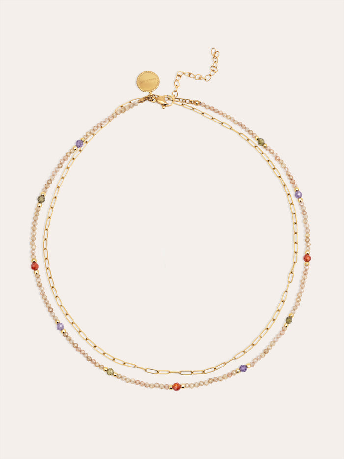 Collar Long Glam Acero Baño Oro