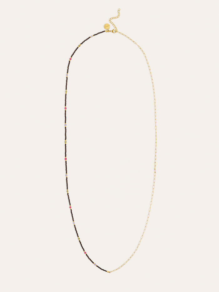 Collar Long Winter Glam Acero Baño Oro