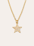 Collar Lyra Star Plata Baño Oro