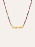Collar Mamá Heart Tourmaline Acero Baño Oro