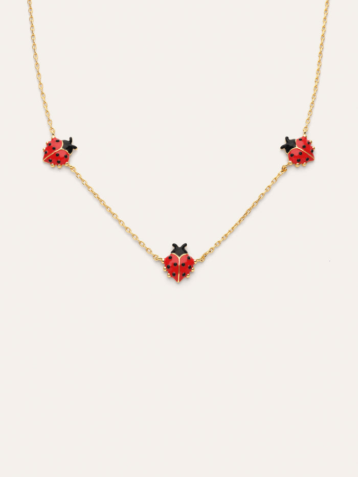 Collar Mariquita Baño Oro