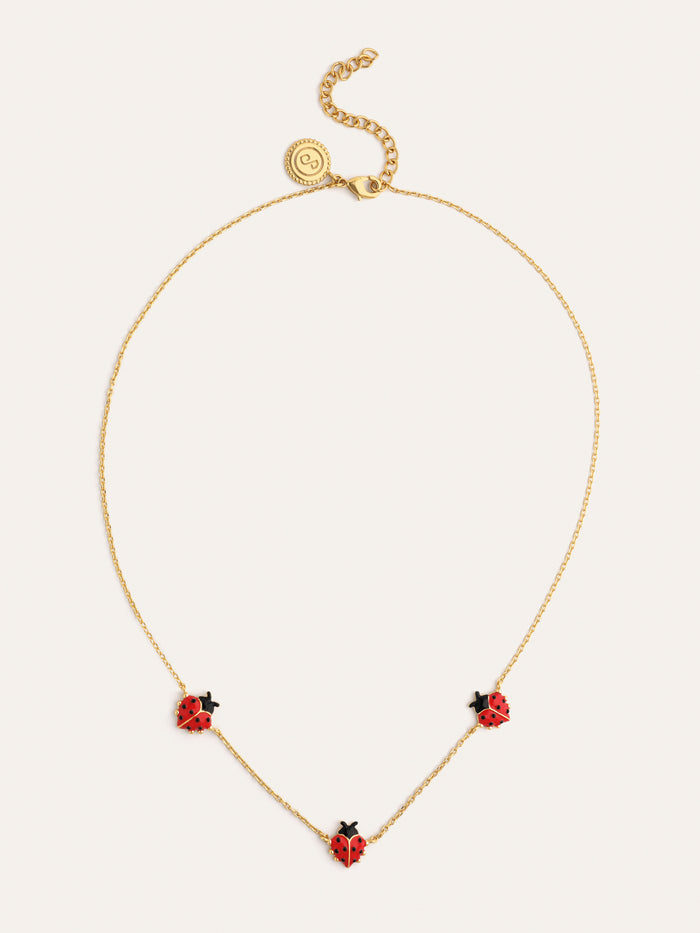 Collar Mariquita Baño Oro