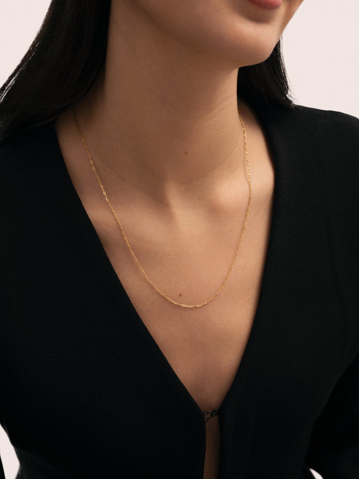 Collar Mini Fine Chic Acero Baño Oro