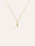 Collar Mini Moon Blanco Acero Baño Oro