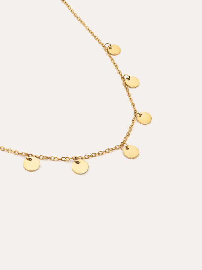 Collar Mini Moons Acero Baño Oro