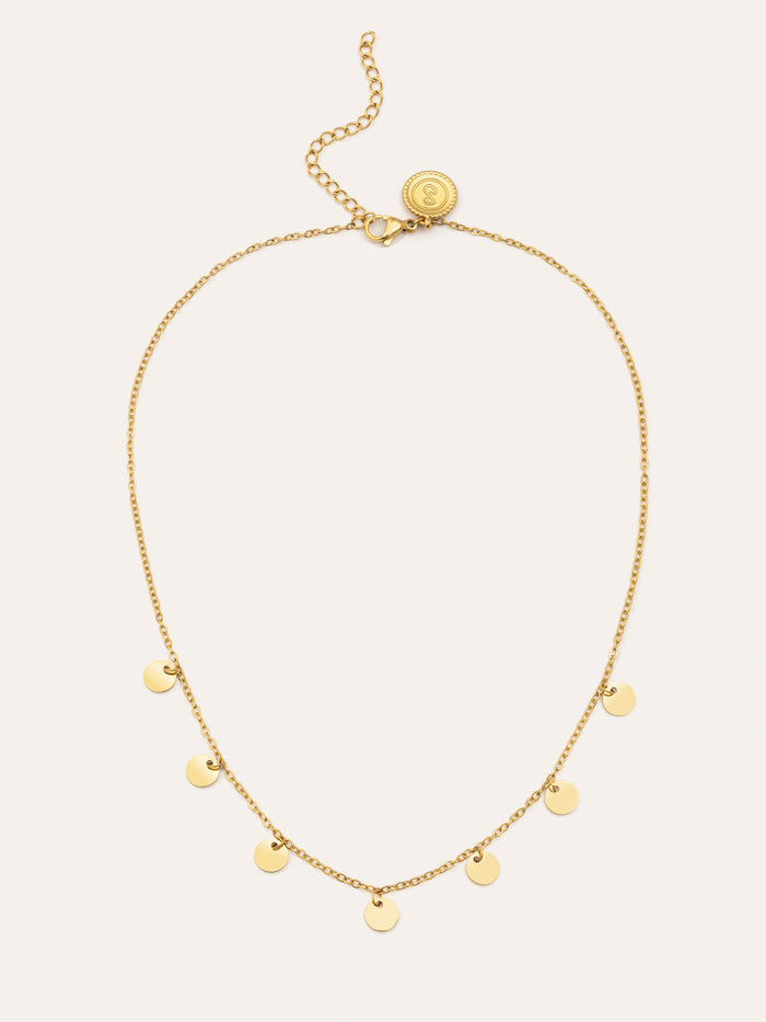 Collar Mini Moons Acero Baño Oro