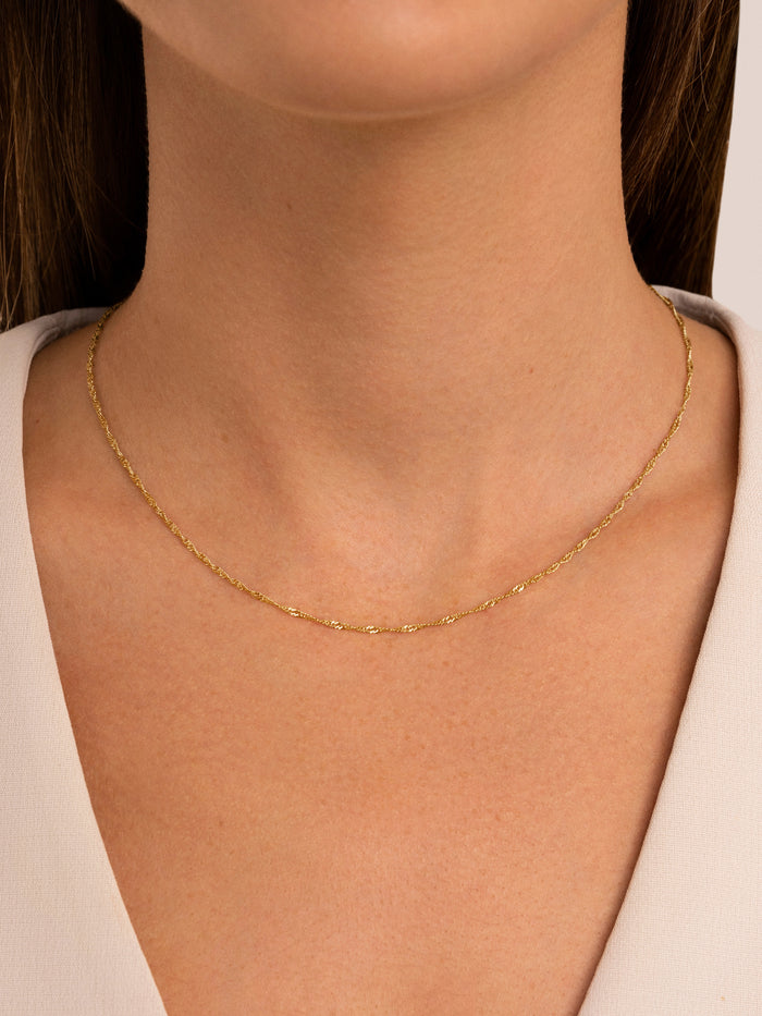 Collar Mini Twist Acero Baño Oro