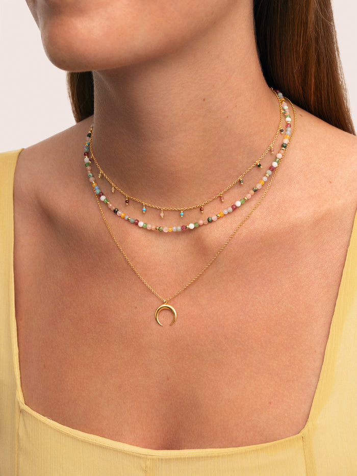 Collar Moonset Plata Baño Oro